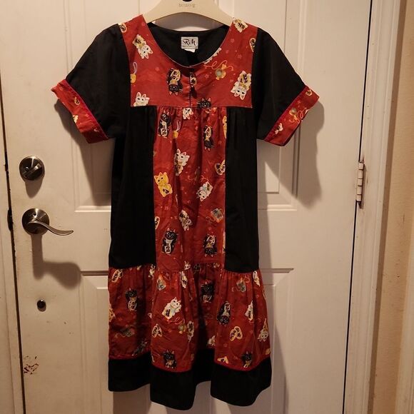 Vintage RM Lucky Cat Muumuu M - Picture 1 of 13